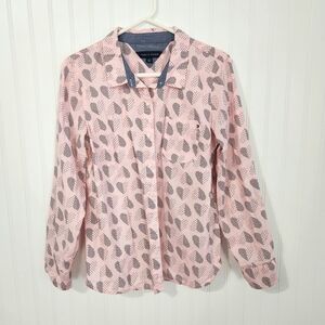Tommy Hilfiger | Button Down Heart Shirt Pink Black Large